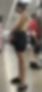 Petite cute milf in black shorts+vpl‼️