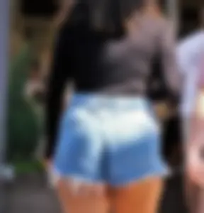Fat ass in Jean Shorts