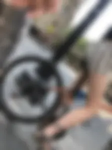 Street Candid Girl in Shorts And Sandals on a Bike - Slim Sexy Legs