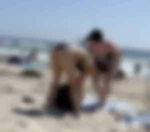 Cute college girls at beach