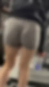 Tight Grey Gym Shorts (Crazy Vpl and Bends Over)