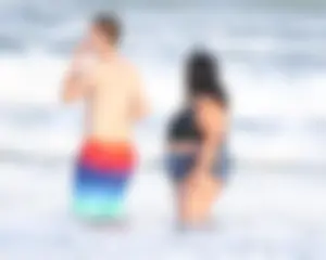 Extra thick girl at the beach in a bikini