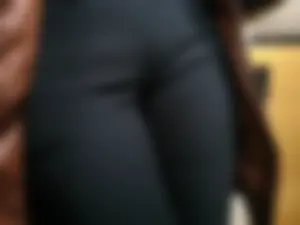 Girl in Tight Pants Cameltoe Closeup in the Subway Train