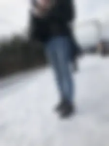 Hot Girl in Tight Jeans Winter Creep