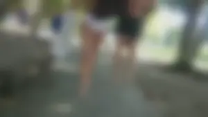 Girl with a nice ass in wet white bikini bottom