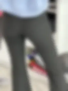 Flat booty in tight pants closeups