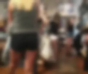 Blonde Milf’s Ass in Shorts at the Store