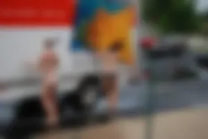Various sexy girls at car washes in bikinis