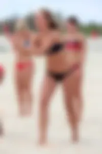 Lifeguard tournament girls on the beach