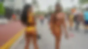 Two sexy ass black girls in thongs posing for the camera
