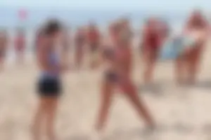 Lifeguard tournament girls on the beach