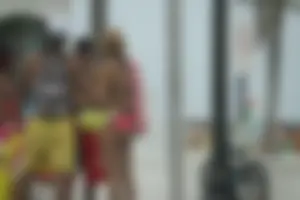 Saint Patrick's Day girls in bikinis at Deerfield Beach in Florida