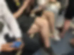 Hot Girls in a Subway Train Sitting With Crossed Legs Closeups And Flashing Booties Under Skirt