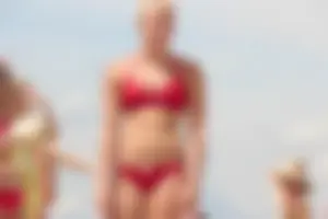 Lifeguard tournament girls on the beach