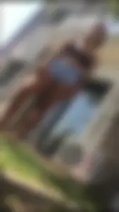 Hot Candid Girl in a Bra And Denim Shorts Taking Off Her Socks in Her Backyard Creepshots Series