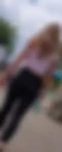 Hot tall blonde in leggings