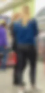 Thick blonde mom and daughter in tight leggings