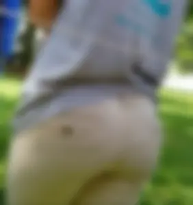 Hot Bubble Ass in White Tight Pants Street Closeup Creepshot