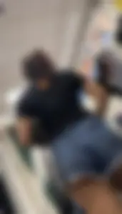 Sexy thick ass cheeks showing In short high jeans at Target