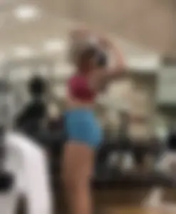 Blue spandex shorts teen ass, perfect booty w VTL at gym