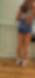 Tan teen in Jean short shorts