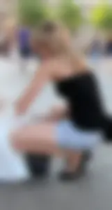 2 pretty blonde friends out in shorts