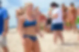 Lifeguard tournament girls on the beach
