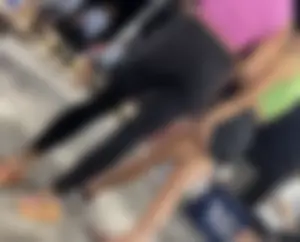Blond with pink top and lulus and a nice big ass at the end;)