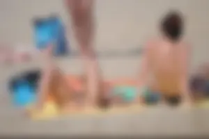 Girls on a nude beach in Bibione, Italy