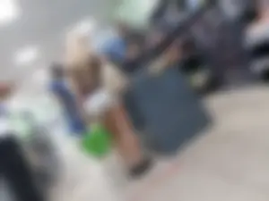 Grocery store blonde with a nice ass in tight white shorts