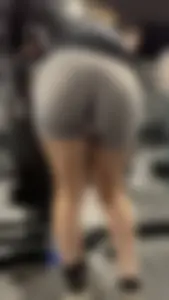 Tight Grey Gym Shorts (Crazy Vpl and Bends Over)