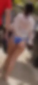 Cute butt blue bikini