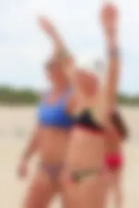 Lifeguard tournament girls on the beach