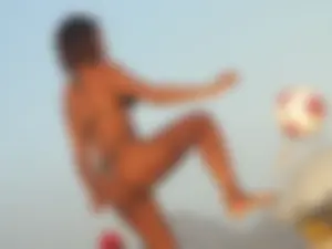 Sexy morena babe in thong bikini with a great ass