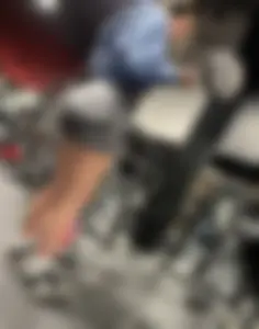 Tall Gym Blonde In Grey Shorts