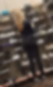 Shoe store blonde