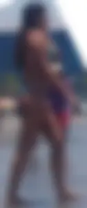Thick and skinny sexy friends on the beach in bikinis