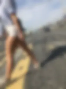 Girl With Awesome Muscular Body in White Shorts Street Creepshots Gallery