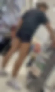 Bubble butt in tight little shorts