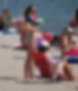 2 cute beach girls in bikinis