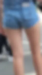 Milf with tight ass in jean shorts