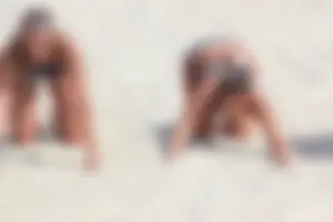 Lifeguard tournament girls on the beach