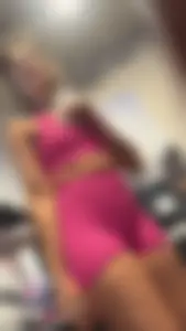 Super hot bubble butt in pink biker shorts bending over