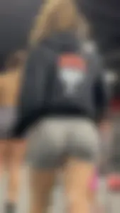 Tight Grey Gym Shorts (Crazy Vpl and Bends Over)