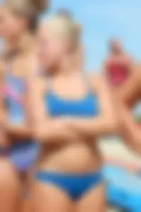 Lifeguard tournament girls on the beach