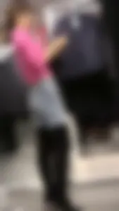 Asian MILF in Tight Jeans & Boots, Bending Over for That Ass View