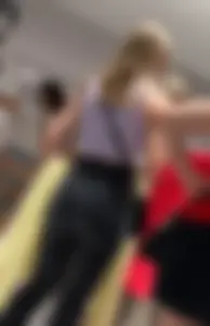 Hot candid blonde girl with a perfect ass in tight black jeans