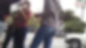 Girl w Tight Booty in Jeans with her Friends
