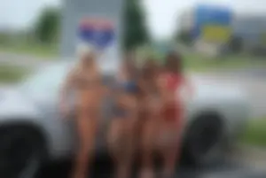 Various sexy girls at car washes in bikinis