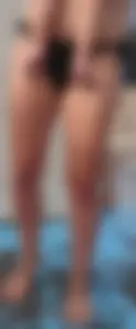 Beach shower milf in semi thong bikini with a nice ass